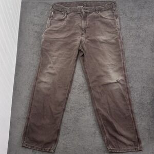 Carhartt FR work denim jeans mens size 40x32 brown straight leg flame  resistant